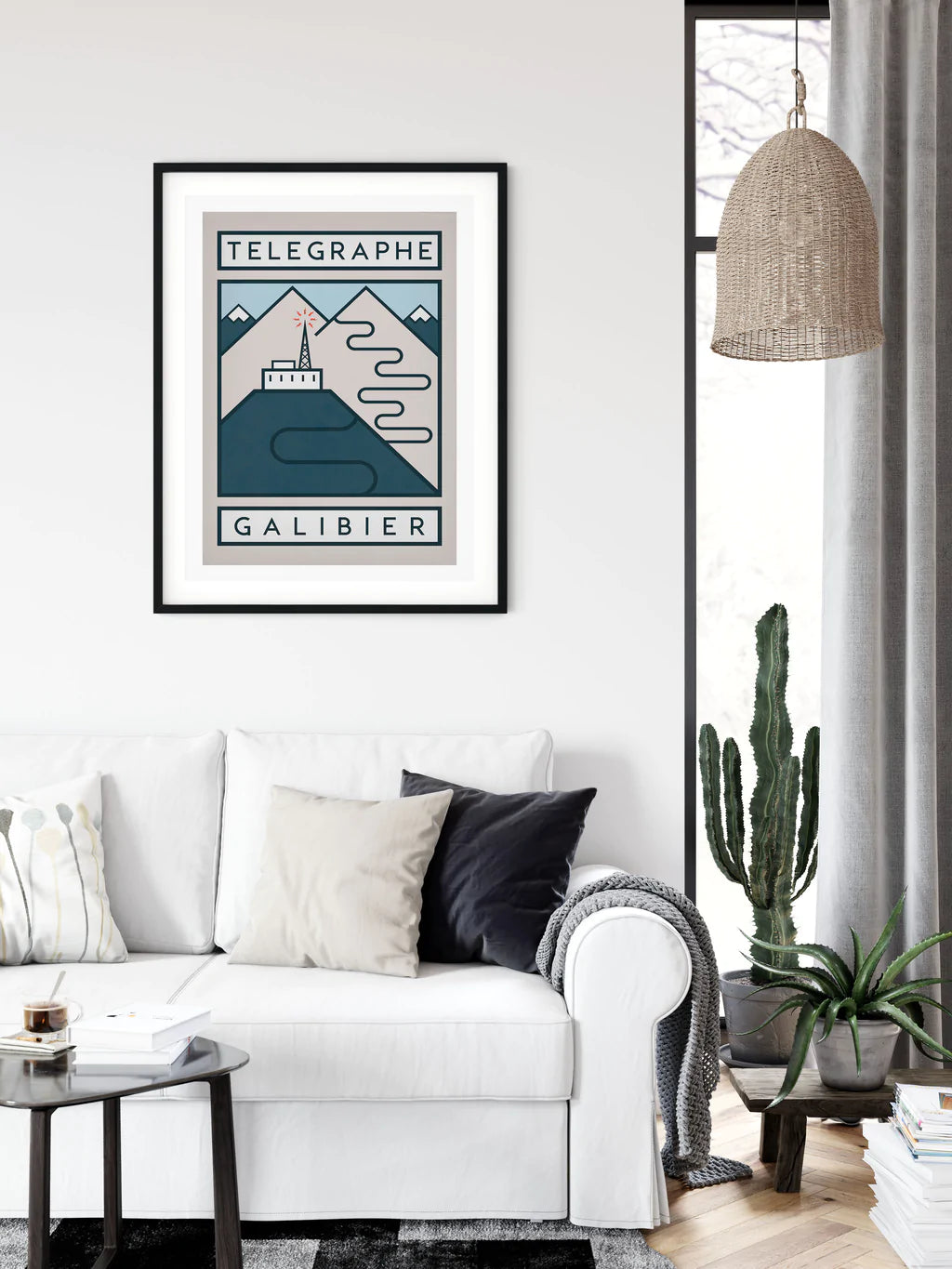 Cycliste fait main Télégraphe Galibier Cyclisme Impression artistique