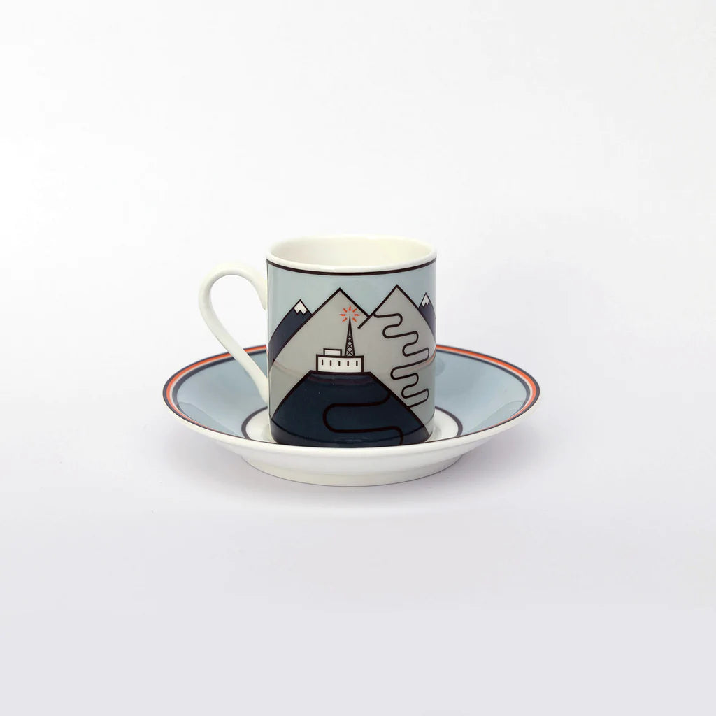 Handmade Cyclist Telegraphe Galibier Espressotasse & Untertasse