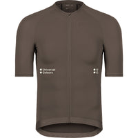 Universal Colours Mono Men's Short Sleeve Jersey Radtrikot Mid Dark Brown