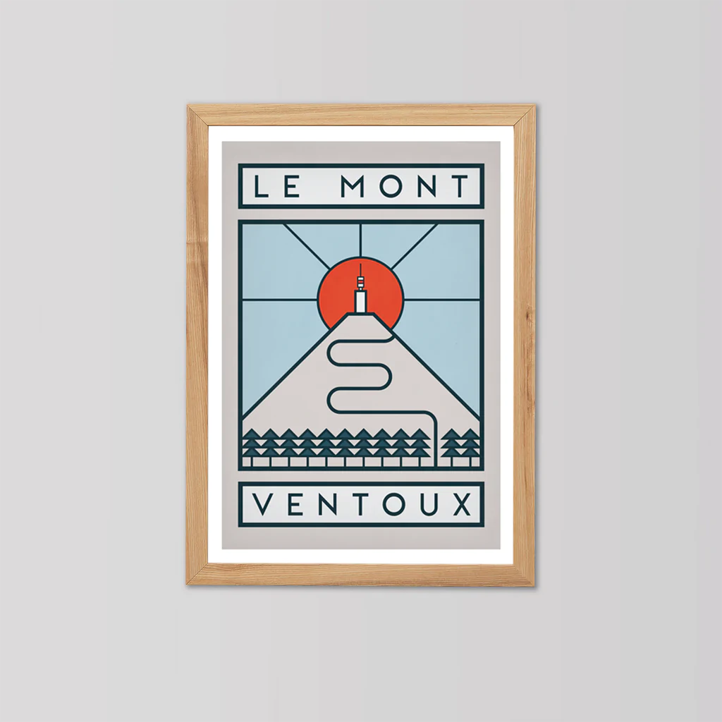Ciclista fatto a mano Le Mont Ventoux Stampa artistica in bicicletta