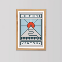 Handmade Cyclist Le Mont Ventoux Cycling Art Print
