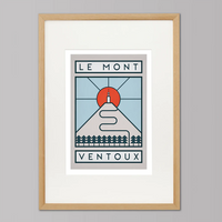 Handmade Cyclist Le Mont Ventoux Cycling Art Print
