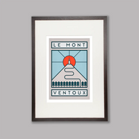 Handmade Cyclist Le Mont Ventoux Cycling Art Print