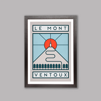 Handmade Cyclist Le Mont Ventoux Cycling Art Print