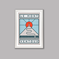 Handmade Cyclist Le Mont Ventoux Cycling Art Print