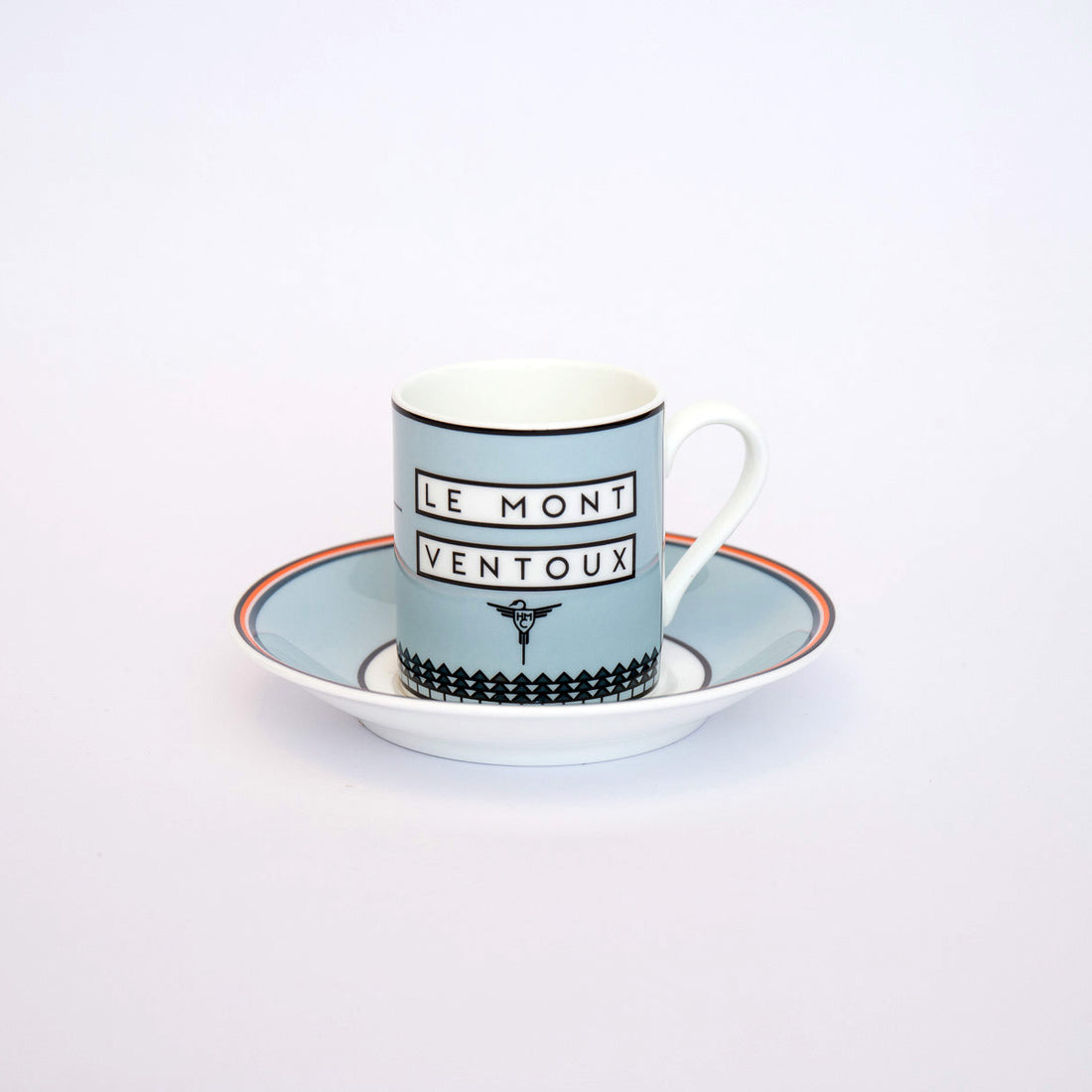 Tasse et soucoupe expresso Cyclist Le Mont Ventoux faites à la main