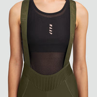 Maap Team Bib Evo - Salopette corta da donna verde oliva