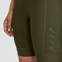 Maap Team Bib Evo - Salopette corta da donna verde oliva