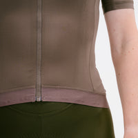Universal Colours Mono Women's Short Sleeve Jersey Radtrikot Mid Dark Brown