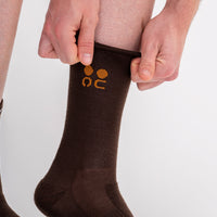 Universal Colours Mono Merino Socks Radsocken Heavy Bark Brown