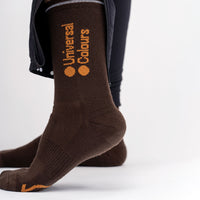 Universal Colours Mono Merino Socks Radsocken Heavy Bark Brown