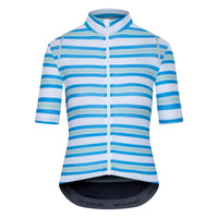 Café du Cycliste Mona Women's Superlight Cycling Jersey Radtrikot Blue Water Green