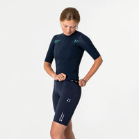 Universal Colours Mono Women’s Thermal Short Sleeve Jersey Radtrikot Smoked Navy Blue