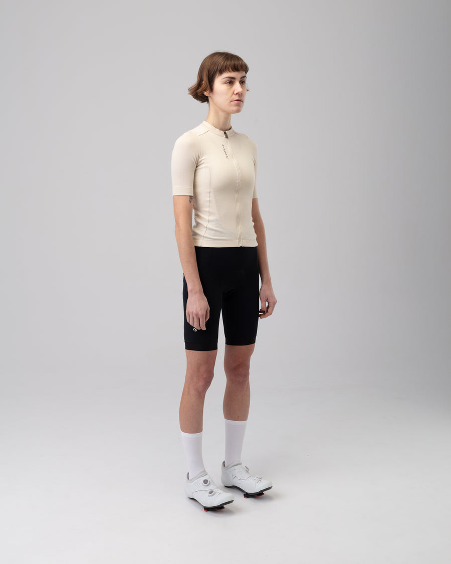 Isadore Debut Merino Women's Jersey Radtrikot Parchment