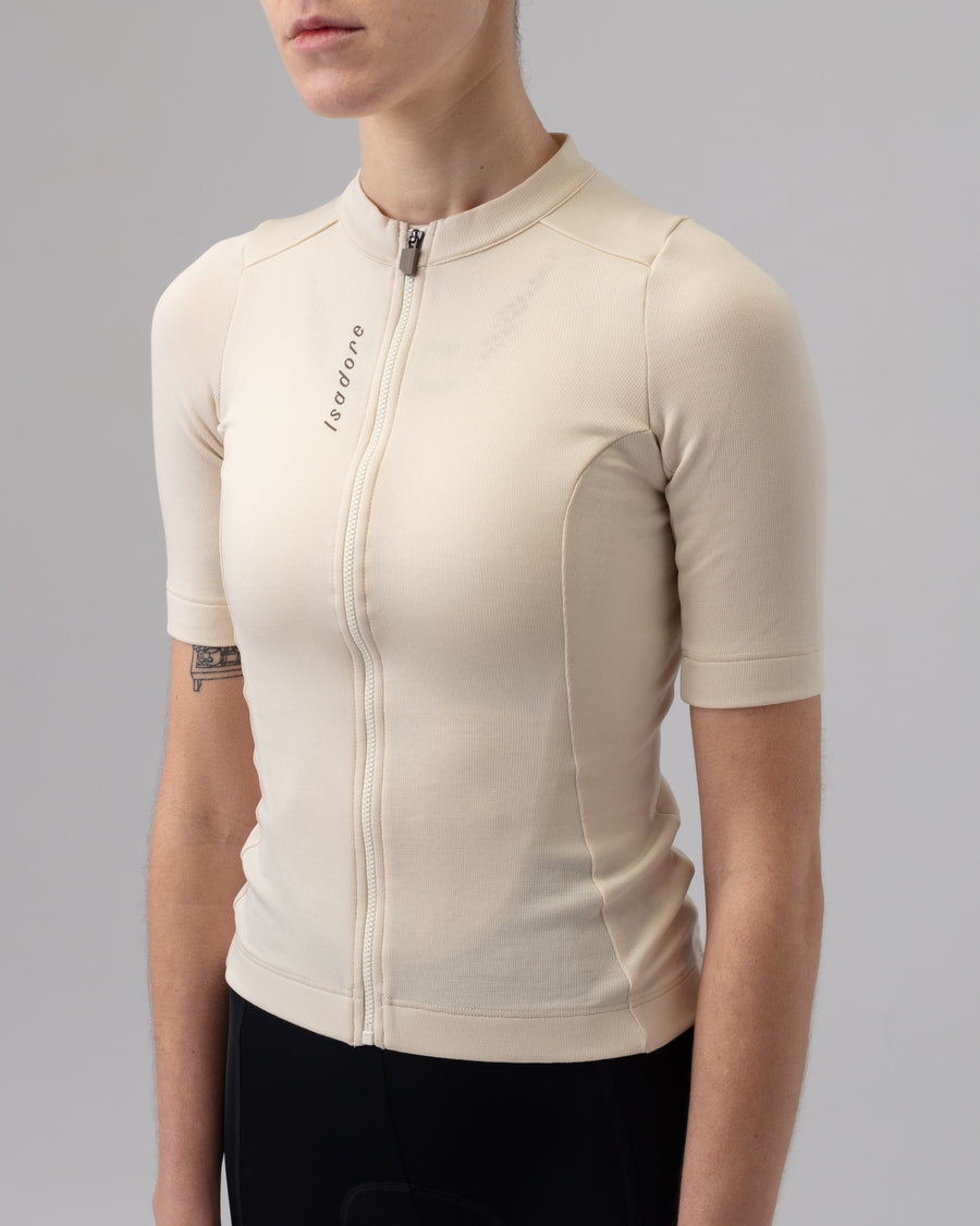 Isadore Debut Merino Women's Jersey Radtrikot Parchment