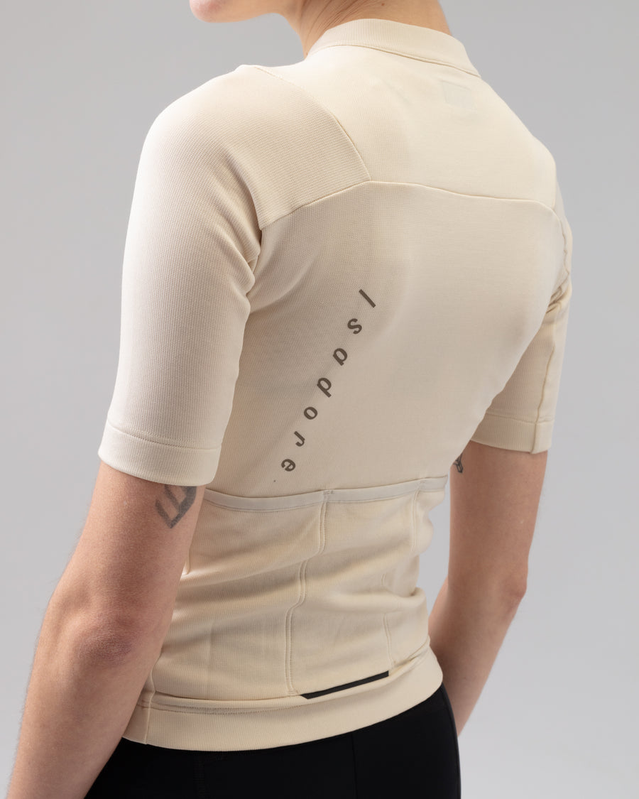 Isadore Debut Merino Women's Jersey Radtrikot Parchment