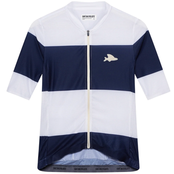 Café du Cycliste Angeline Maglia da ciclismo ultraleggera da uomo Navy White