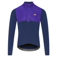 Café du Cycliste Faustine Men's Air Channel Jersey Long Sleeve Radtrikot langarm Amethyst/Navy