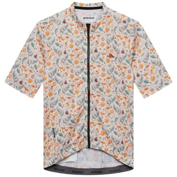 Café du Cycliste Fleurette V2 Men's Lightweight Cycling Jersey Radtrikot Chanterelle Chalk