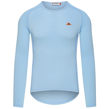 Café du Cycliste Coline Men's Three Season Base Layer Radunterhemd langarm Ice Blue