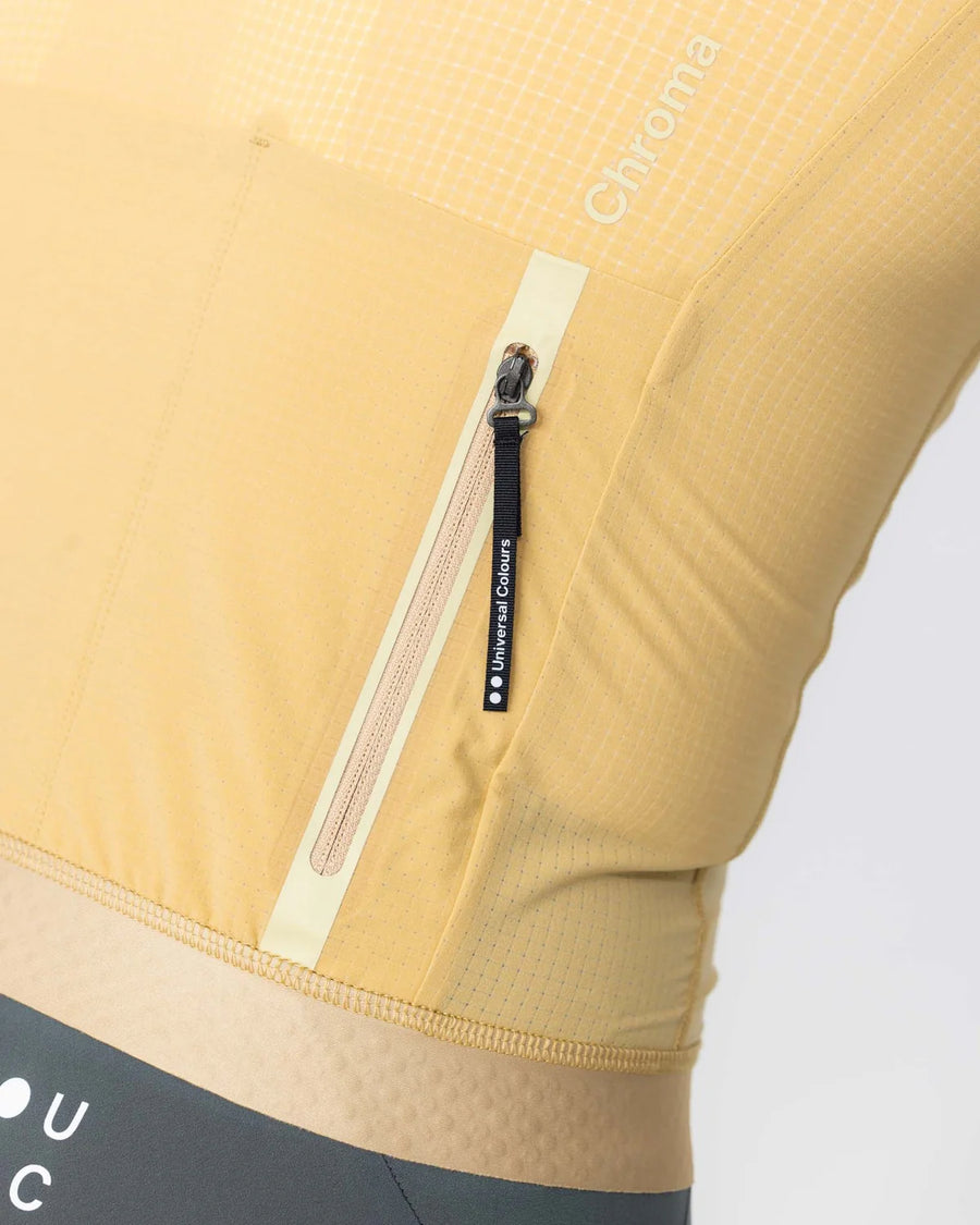 Universal Colours Chroma Men's Short Sleeve Jersey Radtrikot Sand Brown