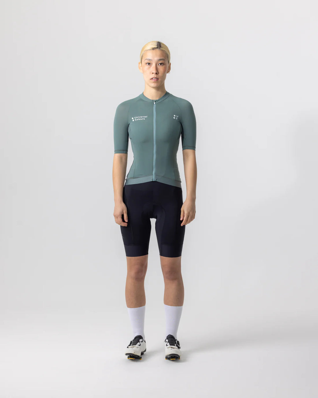 Universal Colours Mono Women's Short Sleeve Jersey Radtrikot Green Daze