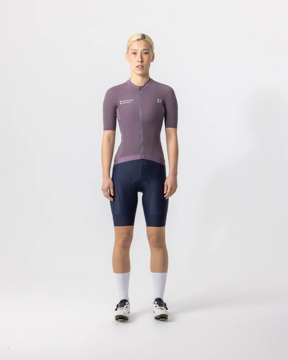 Universal Colours Mono Women's Short Sleeve Jersey Radtrikot Thistle Purple