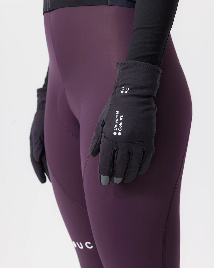 Universal Colours Unisex Thermal Gloves Winter Fahrradhandschuhe Black
