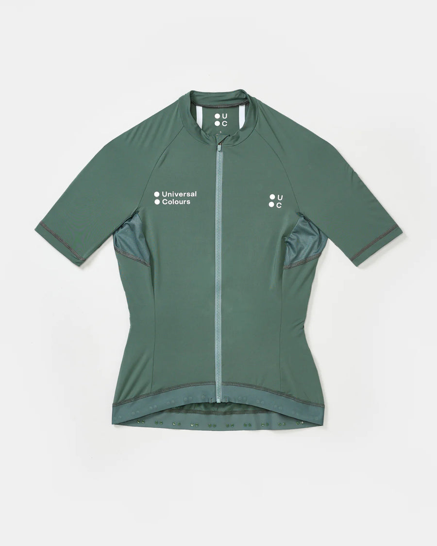 Universal Colours Mono Women's Short Sleeve Jersey Radtrikot Green Daze