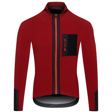 Café du Cycliste Ingrid Men's Microfleece Cycling Jersey Long Sleeve Radtrikot langarm Cashew