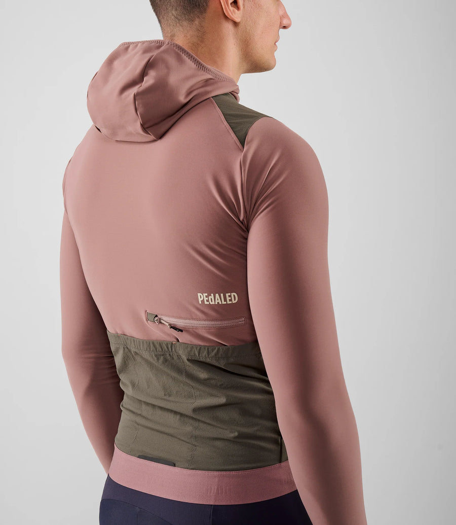 Pedaled Odyssey Hooded Long Sleeve Jersey Radtrikot langarm Dark Rose