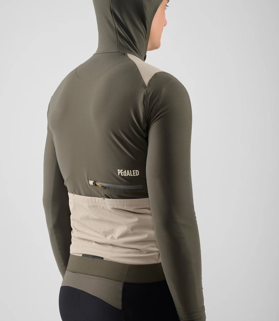 Pedaled Odyssey Hooded Long Sleeve Jersey Radtrikot langarm Grey Ink
