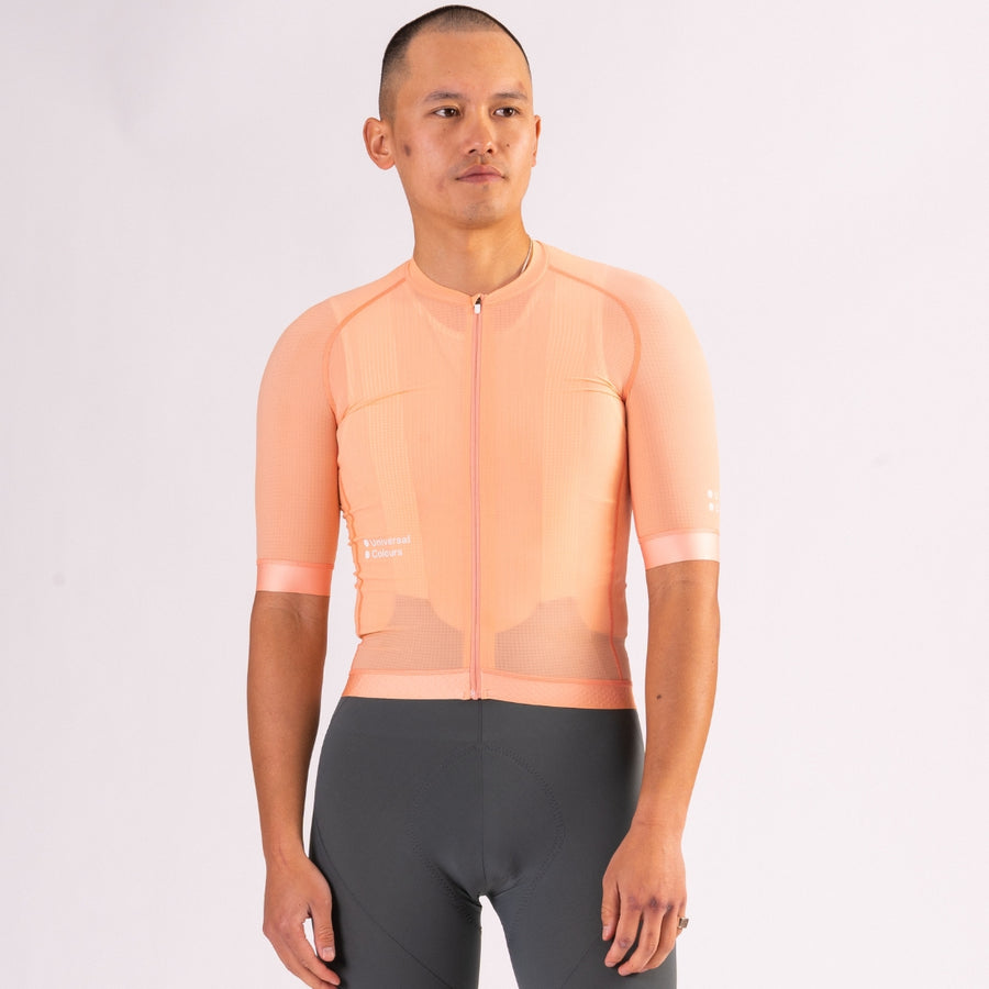 Universal Colours Chroma Men's Short Sleeve Jersey Radtrikot Cantaloupe Pink