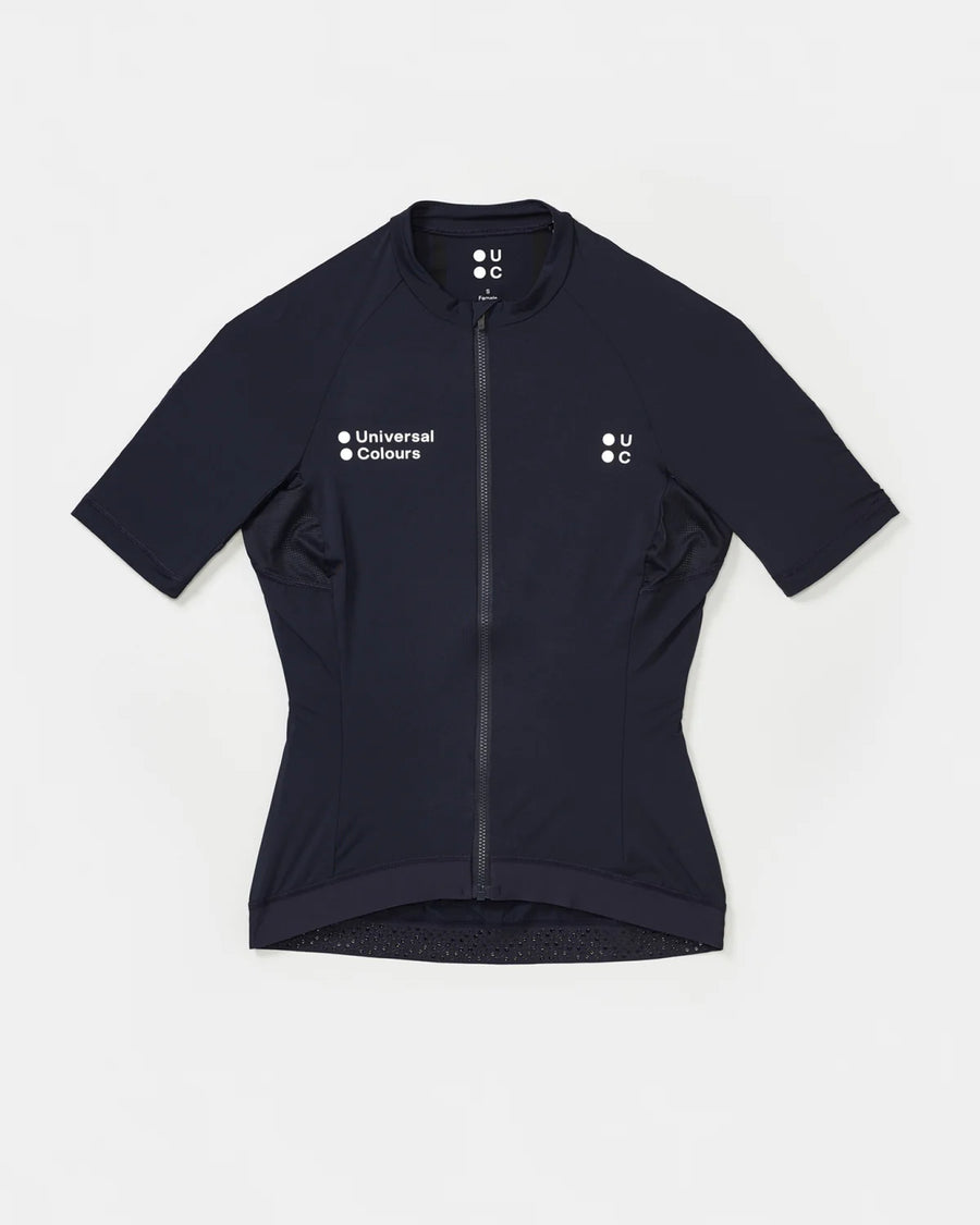 Universal Colours Mono Women's Short Sleeve Jersey Radtrikot Navy Blue