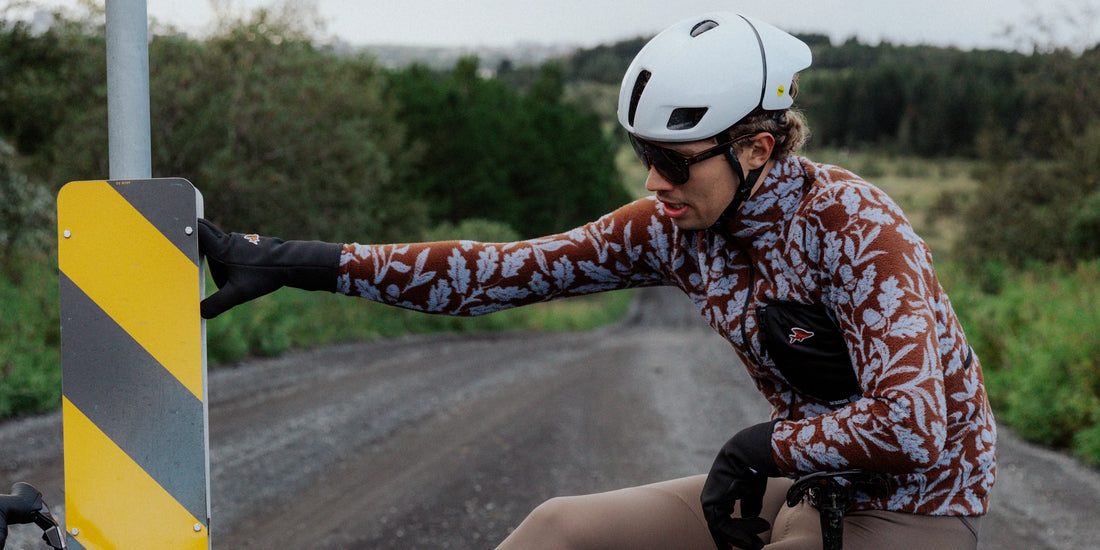 Café du Cycliste Solange Men's Fleece Cycling Jersey Long Sleeve Radtrikot langarm Carob / Verbena