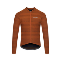 Café du Cycliste Corinne Men's Long Sleeve Three Season Textured Cycling Jersey Radtrikot Cinnamon