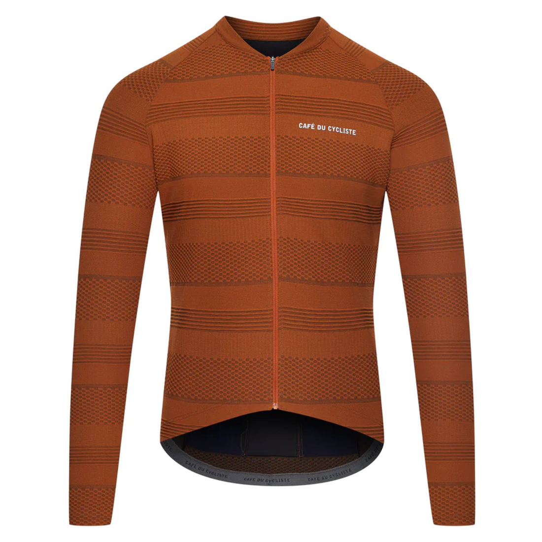 Café du Cycliste Corinne Men's Long Sleeve Three Season Textured Cycling Jersey Radtrikot Cinnamon