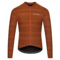 Café du Cycliste Corinne Men's Long Sleeve Three Season Textured Cycling Jersey Radtrikot Cinnamon