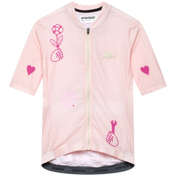 Café du Cycliste Angeline Womens's Ultralight Cycling Jersey Radtrikot Card Sharp Rosa