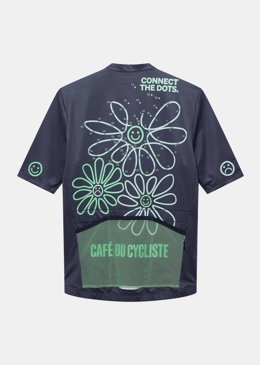 Café du Cycliste Fleurette V2 Men's Lightweight Cycling Jersey Radtrikot Dots Anthracite