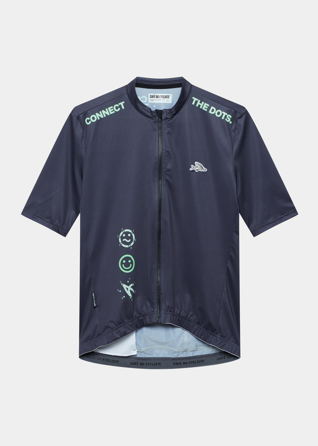 Café du Cycliste Fleurette V2 Men's Lightweight Cycling Jersey Radtrikot Dots Anthracite