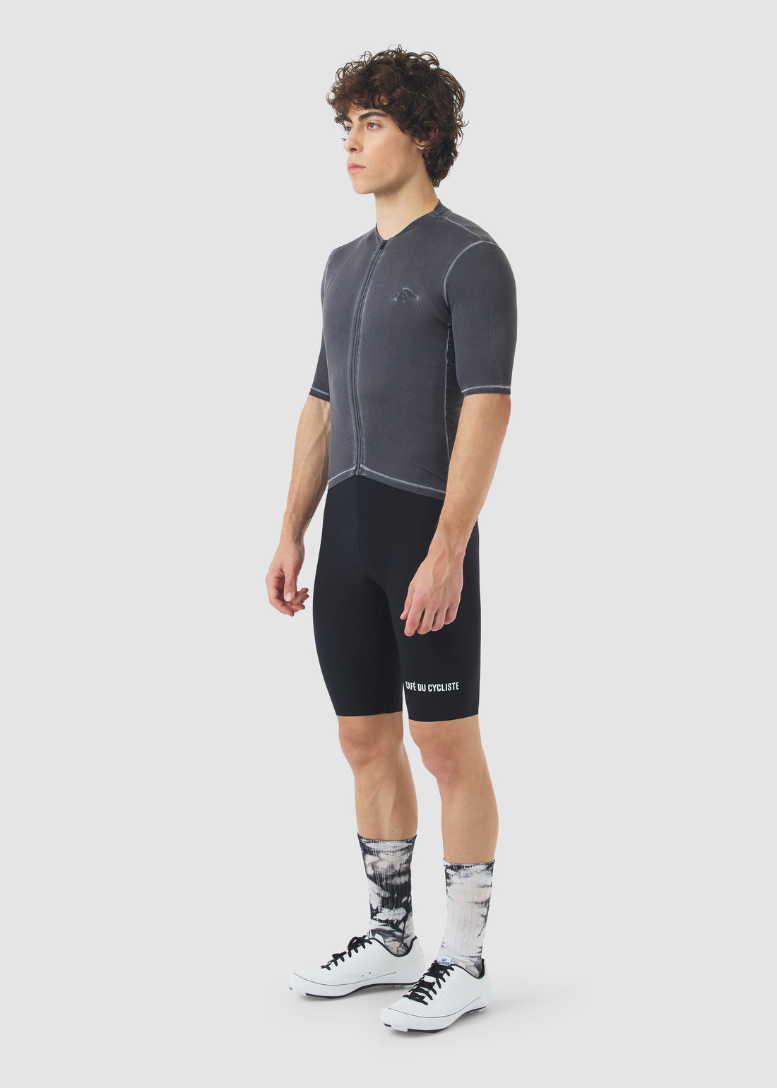 Café du Cycliste Men's Superlight Jersey Laurette Radtrikot Cold Dye Anthracite