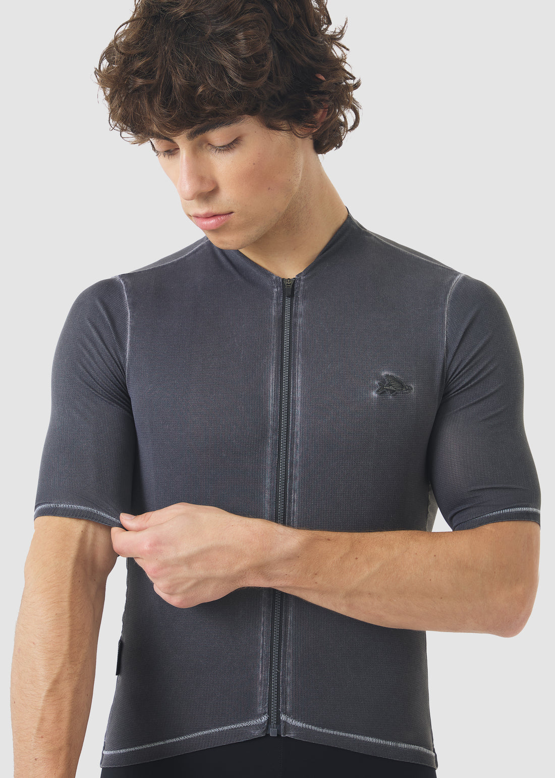 Café du Cycliste Men's Superlight Jersey Laurette Radtrikot Cold Dye Anthracite