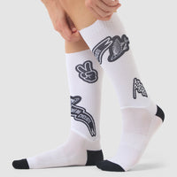 Café du Cycliste Aero Socks Aero Radsocken Stickers White