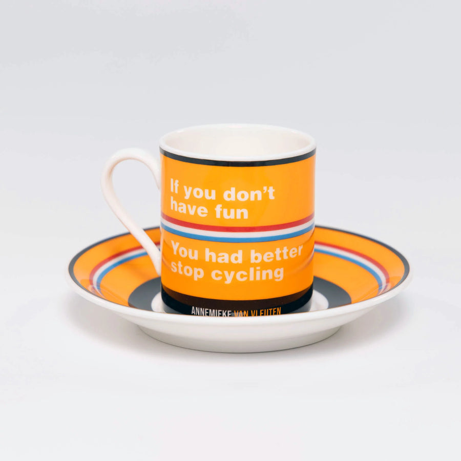 Handmade Cyclist Annemiek van Vleuten Espressotasse & Untertasse