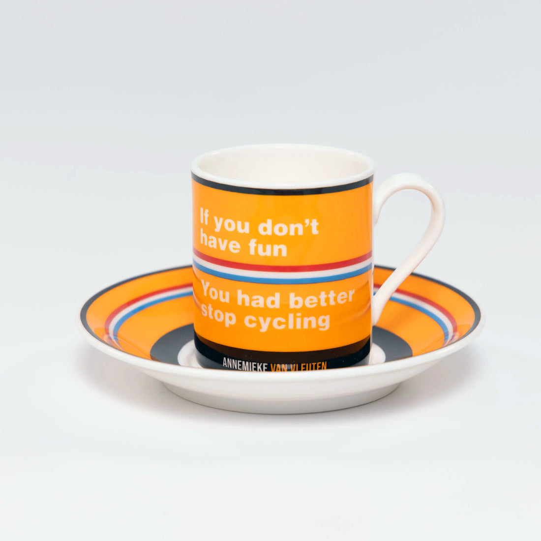 Handmade Cyclist Annemiek van Vleuten Espressotasse & Untertasse