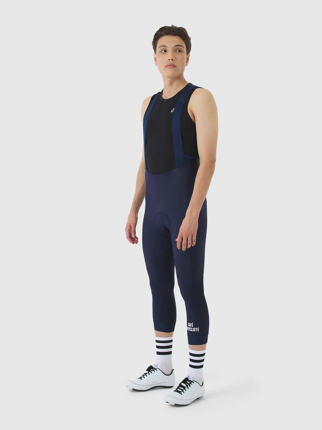 Café du Cycliste Adrienne Men's Brushed Bib Shorts 3/4 Thermo Radhose Navy