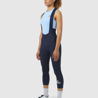 Café du Cycliste Adrienne Women's Brushed Bib Shorts 3/4 Thermo Radhose Navy