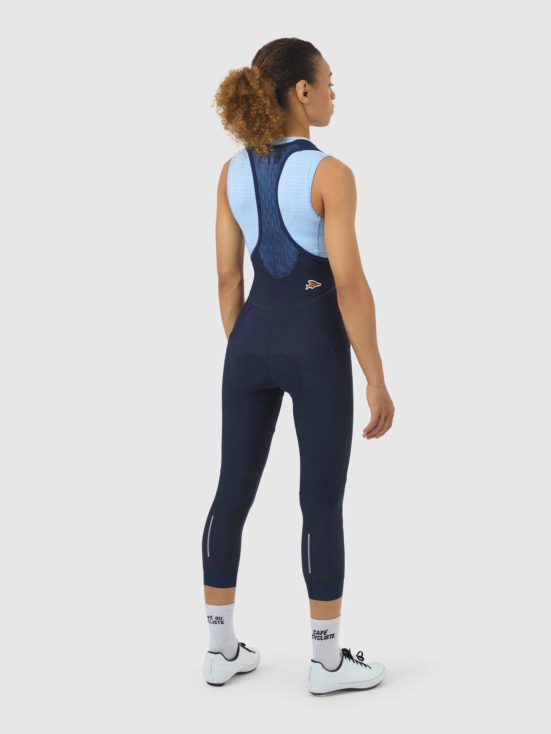 Café du Cycliste Adrienne Women's Brushed Bib Shorts 3/4 Thermo Radhose Navy