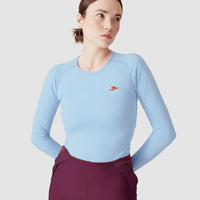 Café du Cycliste Coline Women's Three Season Base Layer Radunterhemd langarm Ice Blue